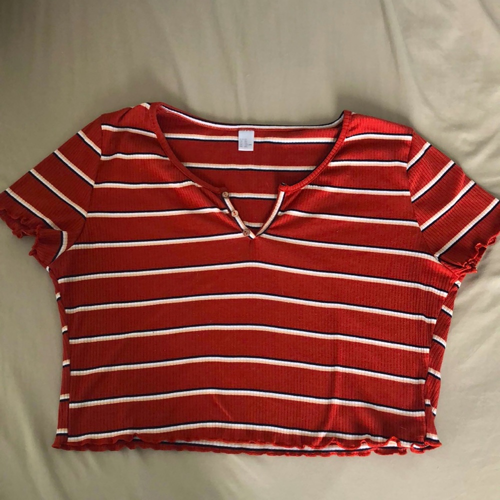 Women’s Striped Red Crop top